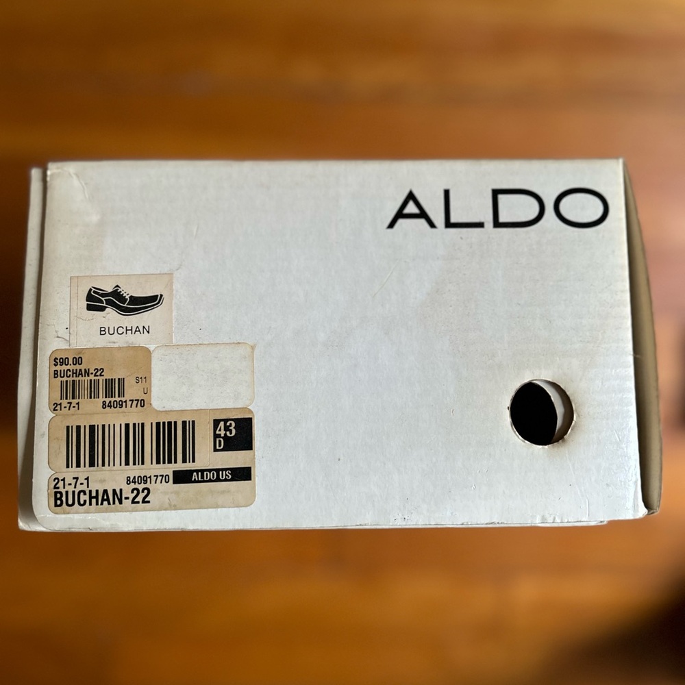 Men’s Aldo Brown Leather Oxford Shoes with Closed Lacing - Picture 10 of 13